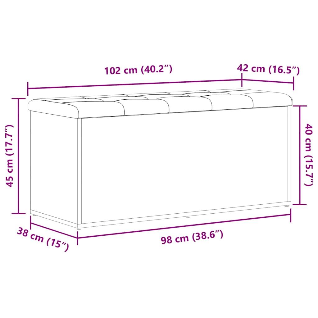8721158773517_wbg-siz_en_hd_1 vidaXL Storage Bench Black oak 102 x 42 x 45 cm Engineered Wood - Image 11