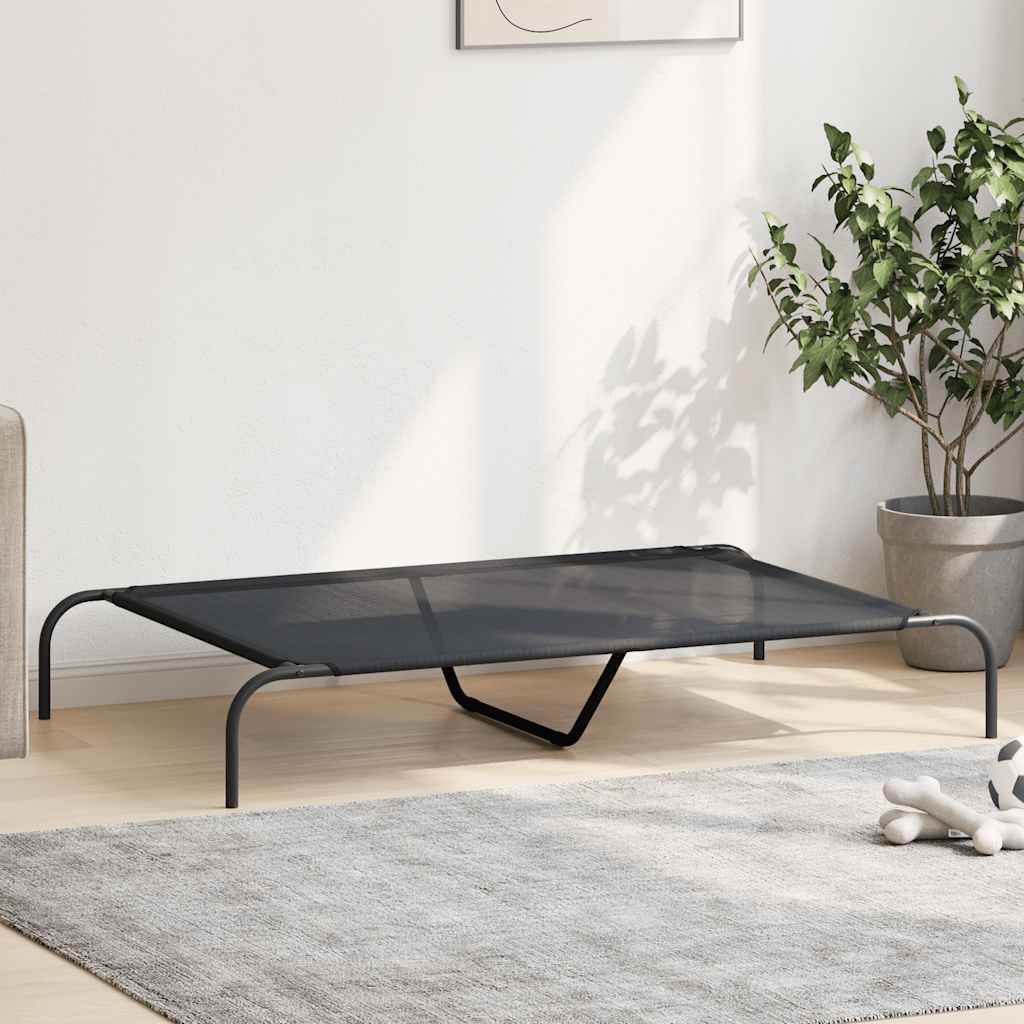 8721158782106_g_en_hd_1 vidaXL Elevated Dog Bed Black 130x80x20 cm Textilene and Steel - Image 3