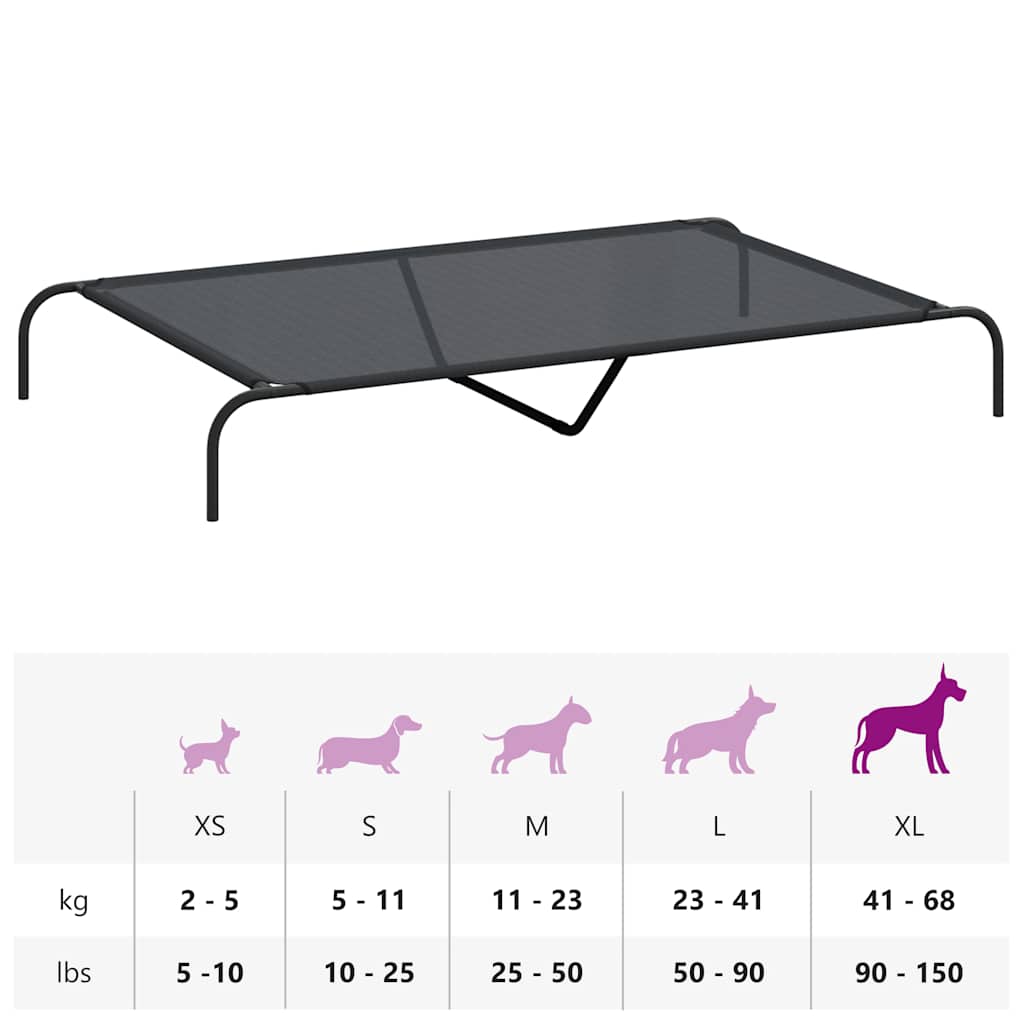 8721158782113_g_en_hd_7 vidaXL Elevated Dog Bed Black 150x90x20 cm Textilene and Steel - Image 9