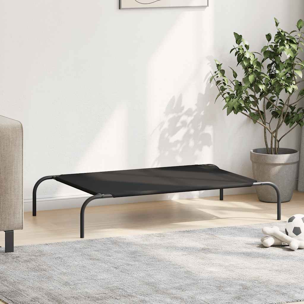 8721158782137_g_en_hd_1 vidaXL Elevated Dog Bed Black 110x65x20 cm Oxford Fabric and Steel - Image 3