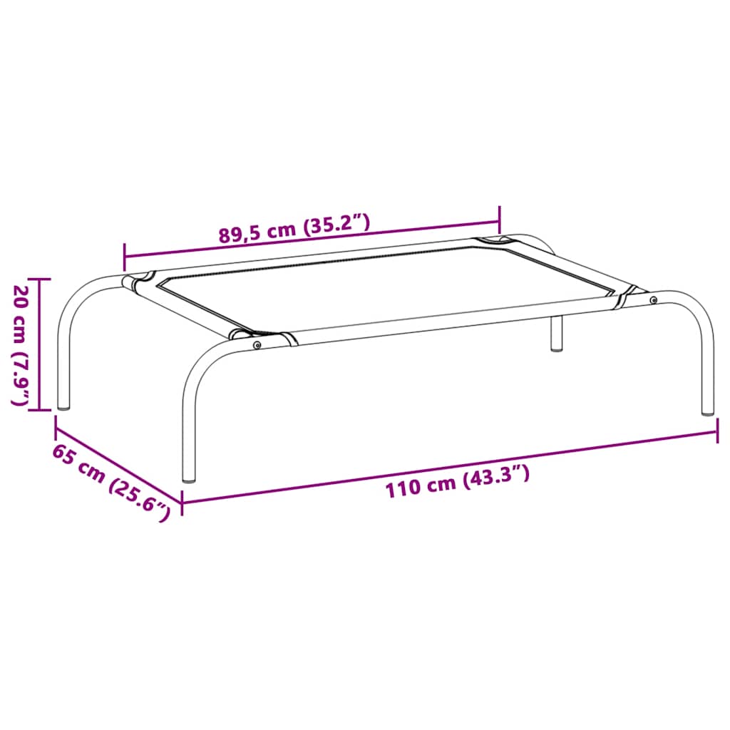 8721158782137_g_en_hd_6 vidaXL Elevated Dog Bed Black 110x65x20 cm Oxford Fabric and Steel - Image 8