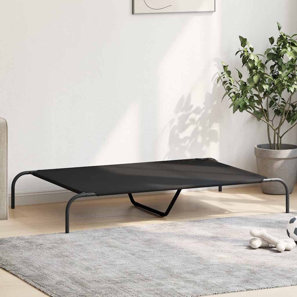 8721158782144_g_en_hd_1 vidaXL Elevated Dog Bed Black 130x80x20 cm Oxford Fabric and Steel - Image 3