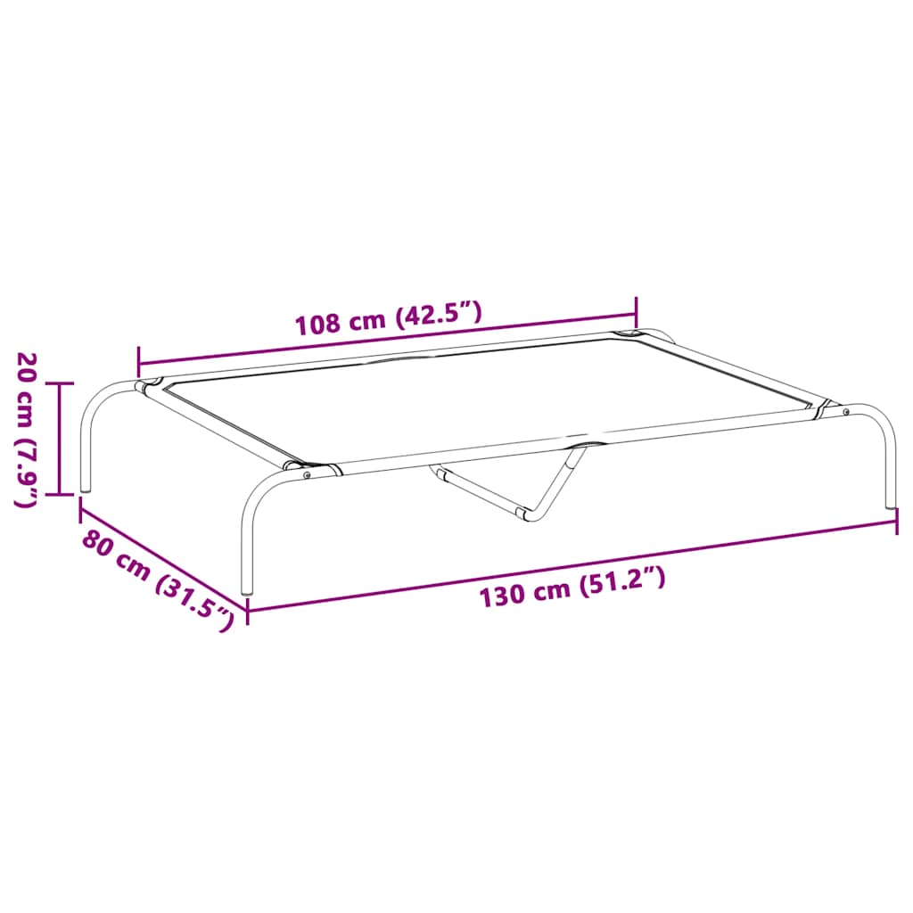 8721158782144_g_en_hd_6 vidaXL Elevated Dog Bed Black 130x80x20 cm Oxford Fabric and Steel - Image 8