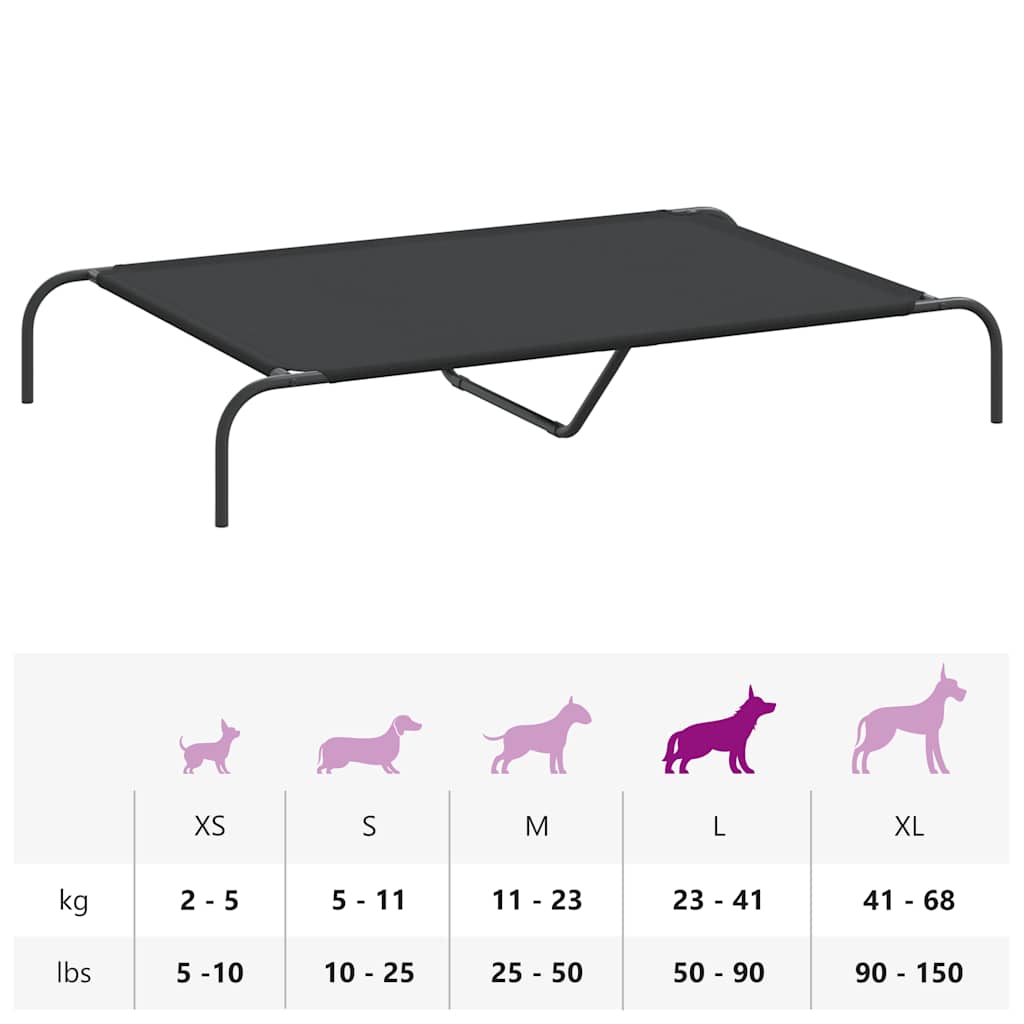 8721158782144_g_en_hd_7 vidaXL Elevated Dog Bed Black 130x80x20 cm Oxford Fabric and Steel - Image 9