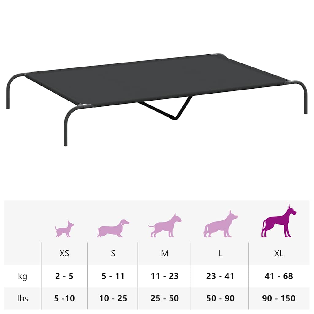 8721158782151_g_en_hd_7 vidaXL Elevated Dog Bed Black 150x90x20 cm Oxford Fabric and Steel - Image 9