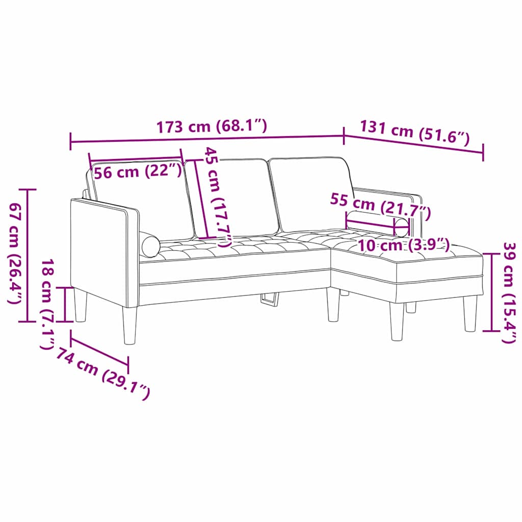 8721158783967_wbg-siz_en_hd_1 vidaXL Sofa Set Light grey 173 x 131 x 67 cm Velvet - Image 7