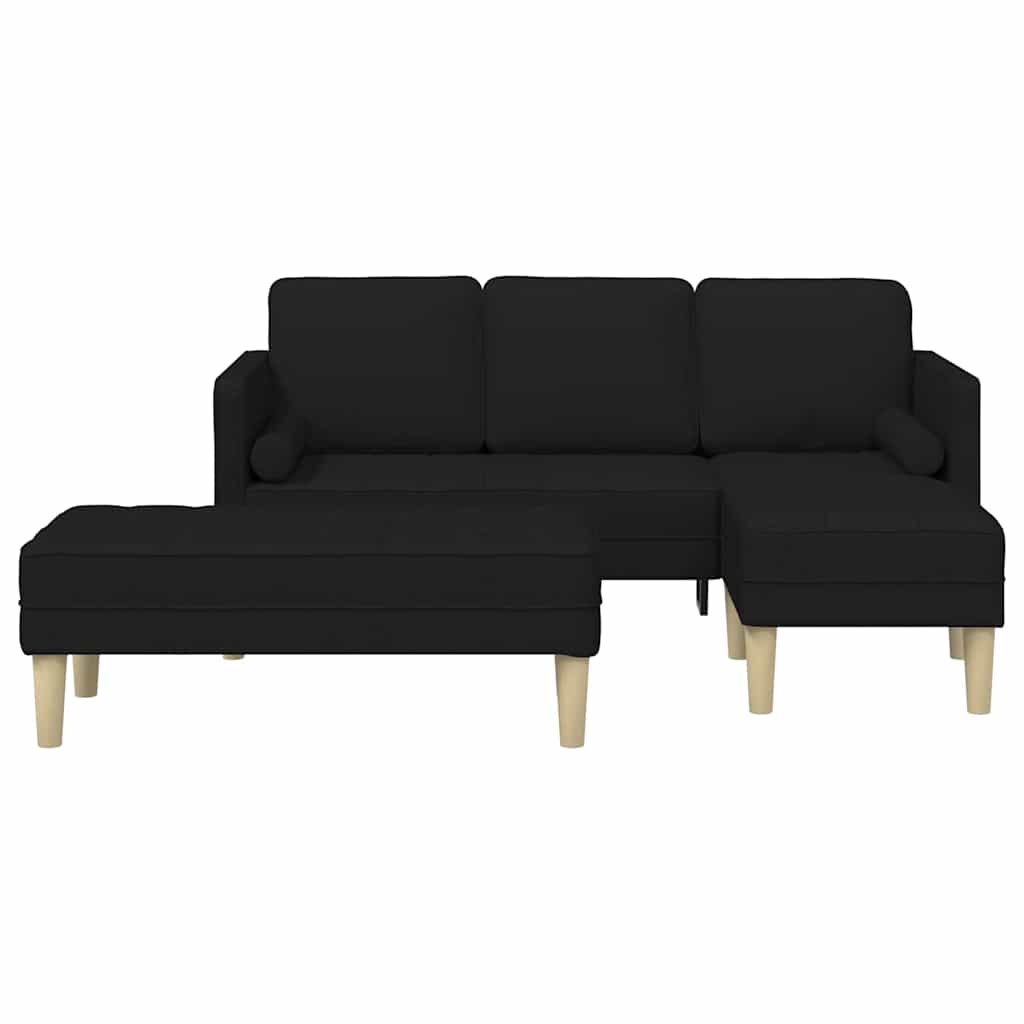 8721158785619_wbg-fr_en_hd_3 vidaXL Sofa Set 2 pcs Black 173 x 131 x 67 cm Fabric - Image 4