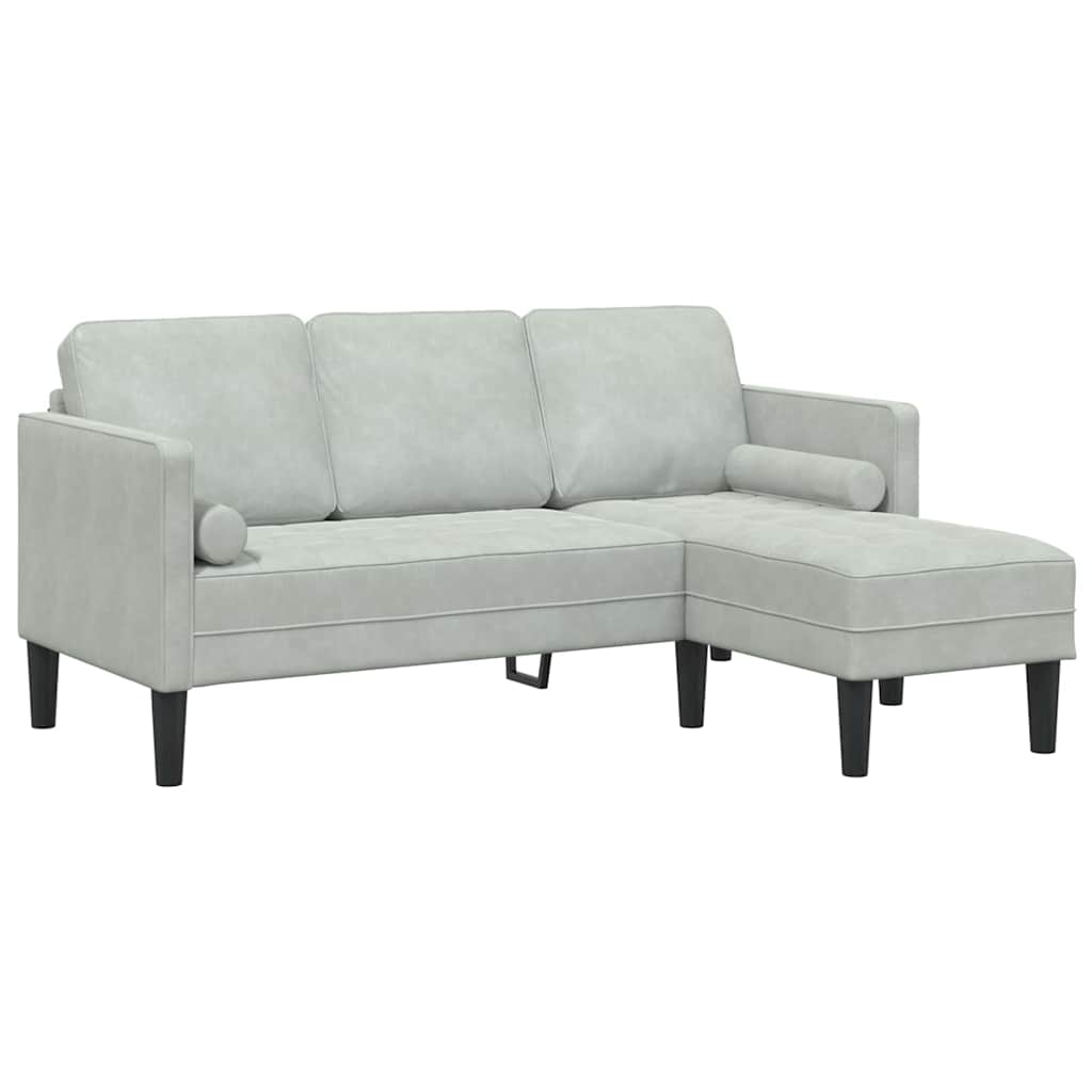 8721158785718_wbg-fr_en_hd_3 vidaXL Sofa Set 2 pcs Light grey 173 x 131 x 67 cm Velvet - Image 4