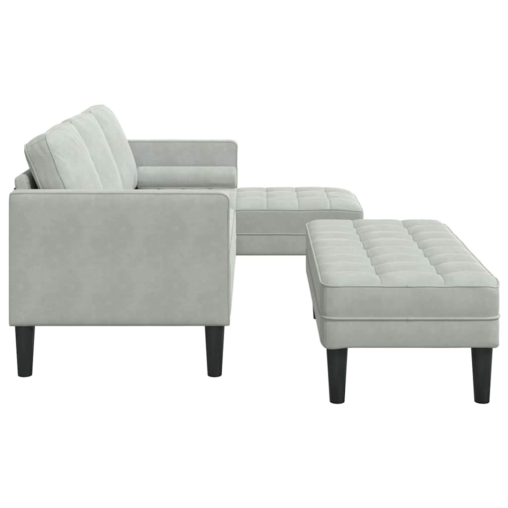 8721158785718_wbg-si_en_hd_6 vidaXL Sofa Set 2 pcs Light grey 173 x 131 x 67 cm Velvet - Image 7