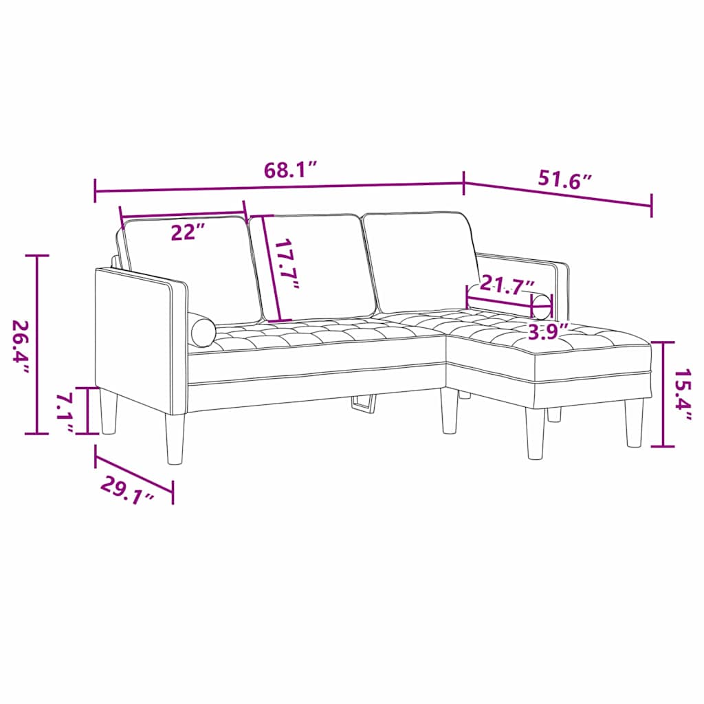8721158785718_wbg-siz_en_hd_1 vidaXL Sofa Set 2 pcs Light grey 173 x 131 x 67 cm Velvet - Image 12