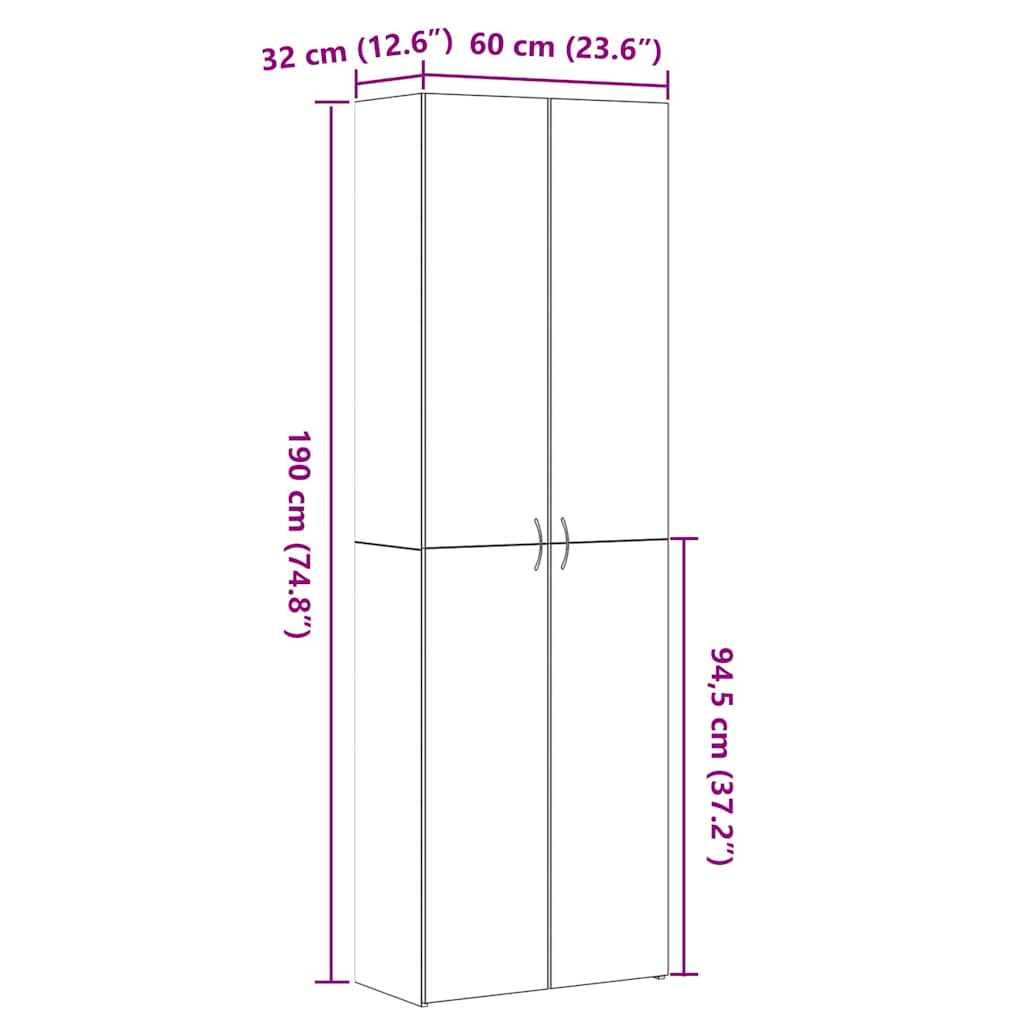 8721158785947_wbg-siz_en_hd_1 vidaXL Office Cabinet Black oak 60 x 32 x 190 Engineered wood - Image 11