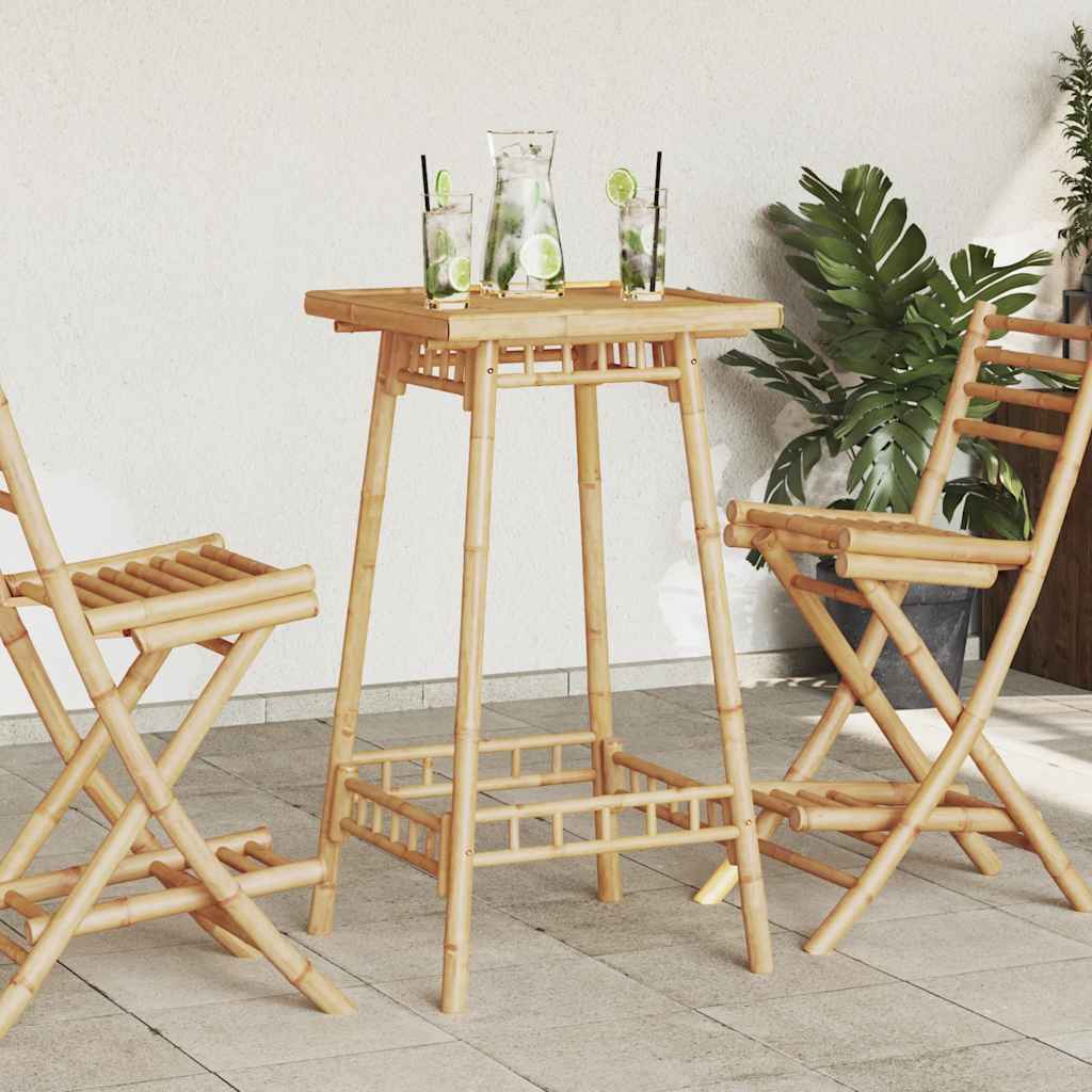 vidaXL Outdoor Bar Table Square 55x55x100 cm Bamboo