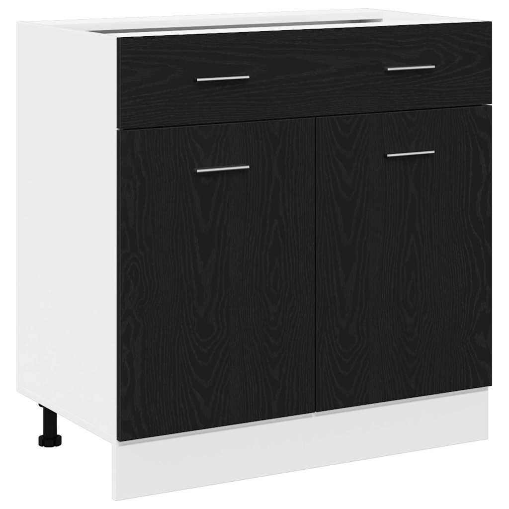 8721158791788_wbg-an-m_en_hd_1 vidaXL Cabinet with Drawer Black oak 80 x 46 x 81.5 cm Engineered wood - Image 2