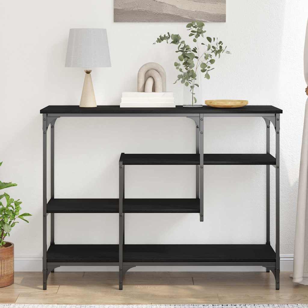 8721158794178_mo-im_en_hd_2 vidaXL Console Table with Shelf Black oak 100 x 35 x 75 cm - Image 5