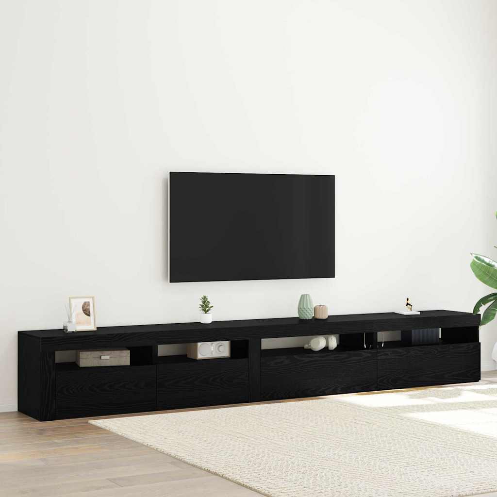 vidaXL TV Cabinet Set 3 pcs Black oak 270 x 35 x 40 cm Engineered wood