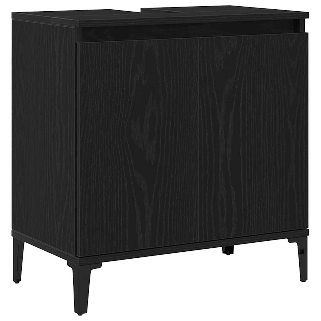 8721158840769_wbg-an_en_hd_3 vidaXL Bathroom Furniture Set with Door 3 pcs Black 30 x 30 x 180 cm - Image 7