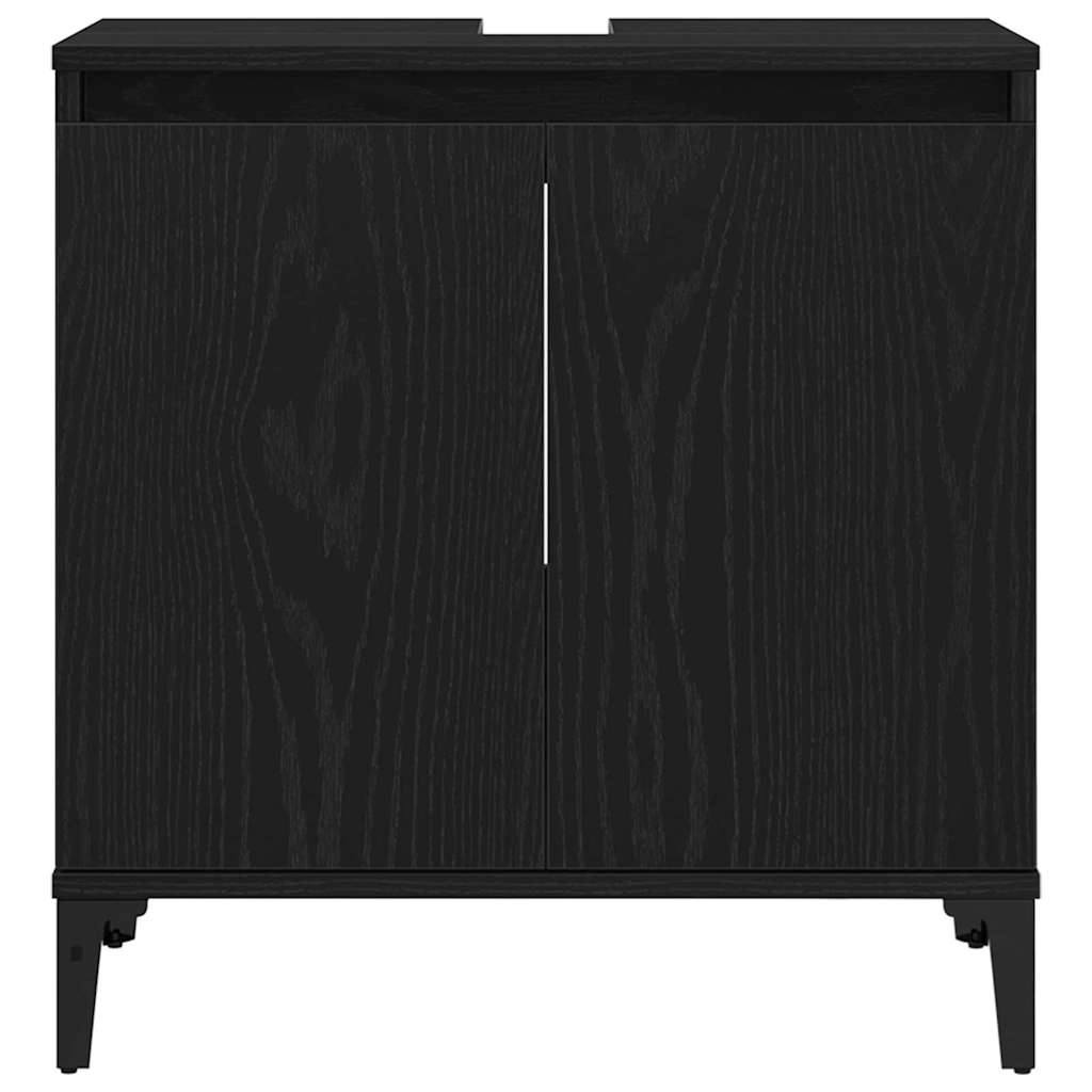 8721158840769_wbg-fr_en_hd_7 vidaXL Bathroom Furniture Set with Door 3 pcs Black 30 x 30 x 180 cm - Image 10