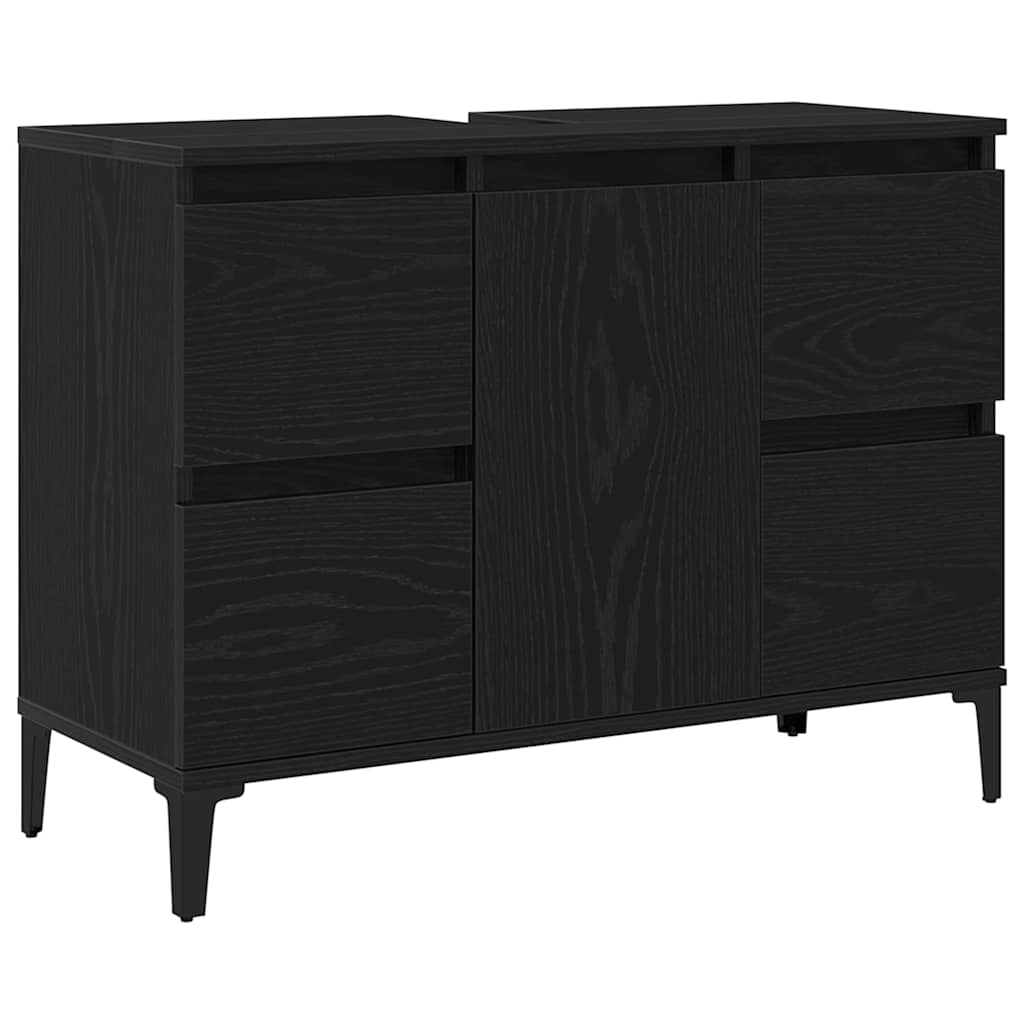8721158840783_wbg-an_en_hd_3 vidaXL Bathroom Furniture Set with Drawer 3 pcs Black 30 x 30 x 180 cm - Image 7