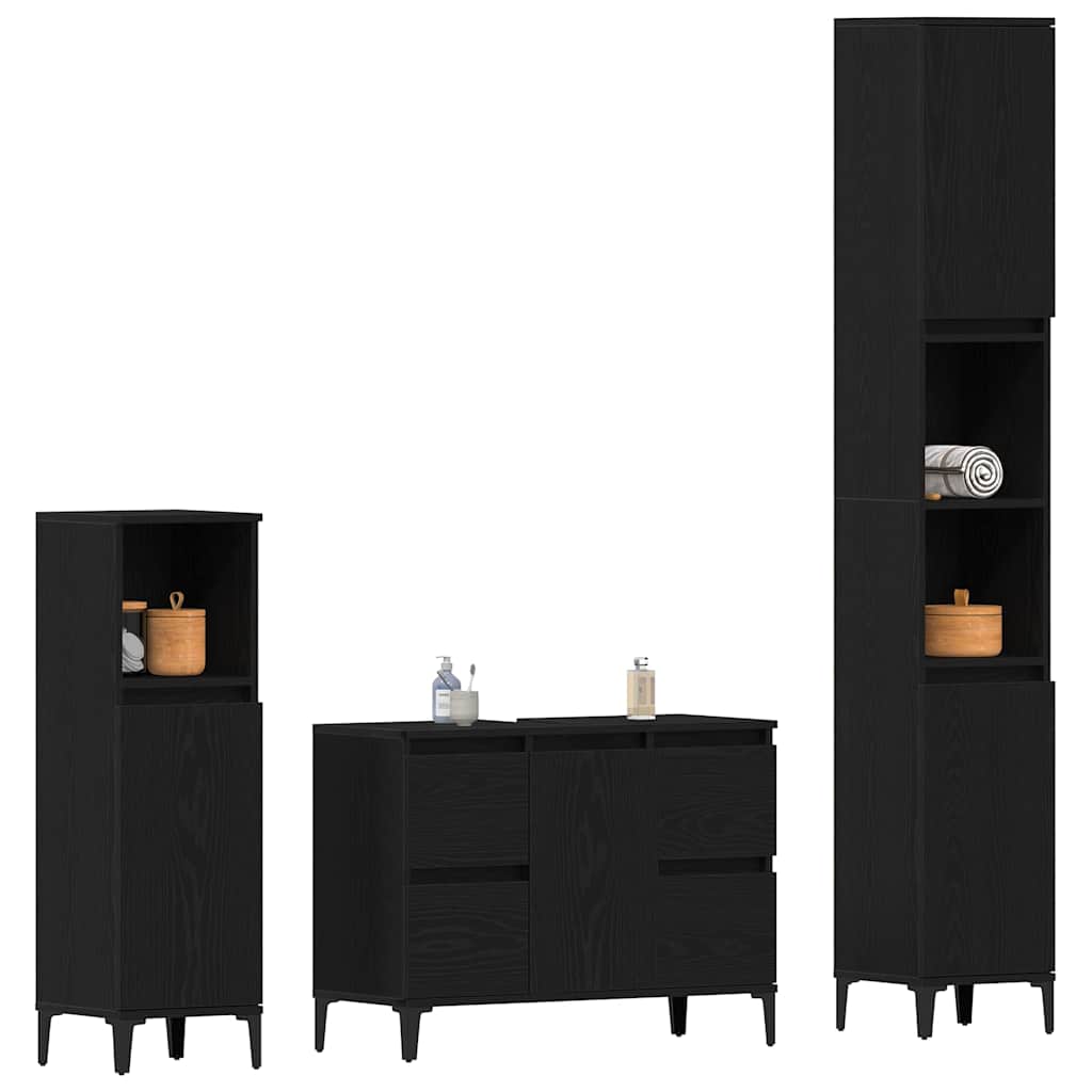 8721158840783_wbg-mo_en_hd_1 vidaXL Bathroom Furniture Set with Drawer 3 pcs Black 30 x 30 x 180 cm - Image 3