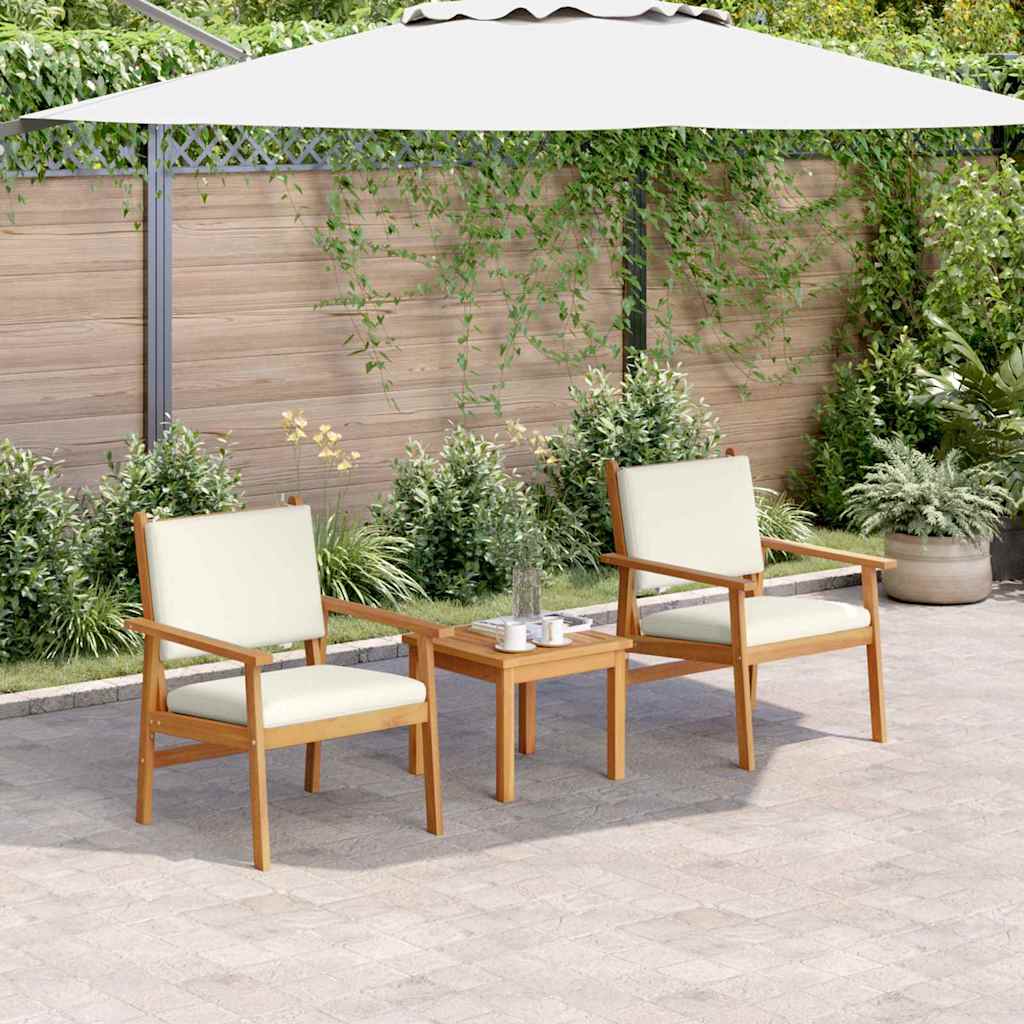 vidaXL Garden Chair with Cushion 2 pcs Brown Solid Acacia wood