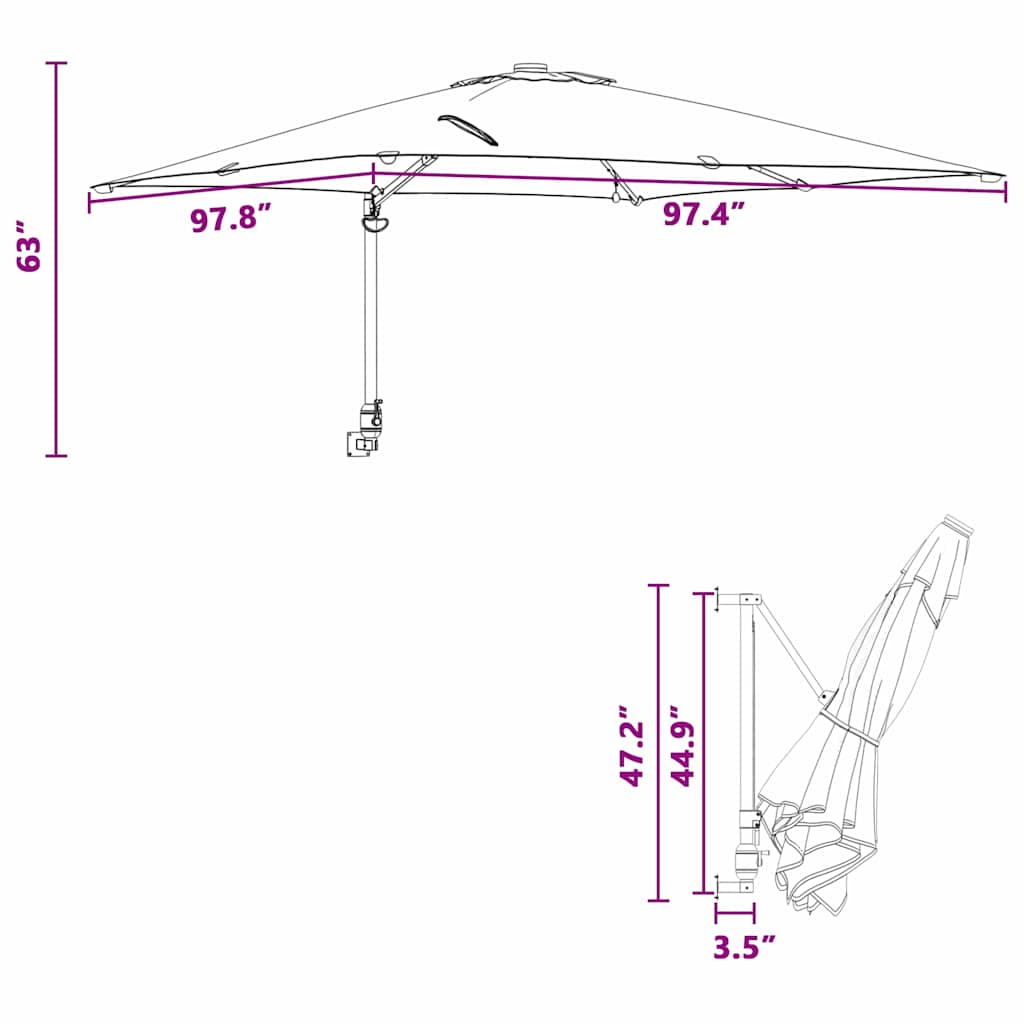 8721158856012_wbg-siz_en_hd_1 vidaXL Garden Parasol Sand 248.5 x 247.5 x 160 cm Fabric - Image 12