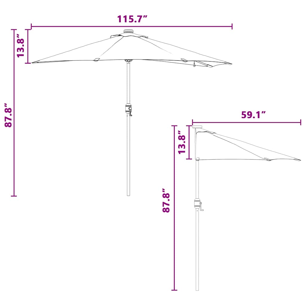 8721158856111_wbg-siz_en_hd_1 vidaXL Garden Parasol Anthracite 294 x 150 x 223 cm Fabric - Image 13