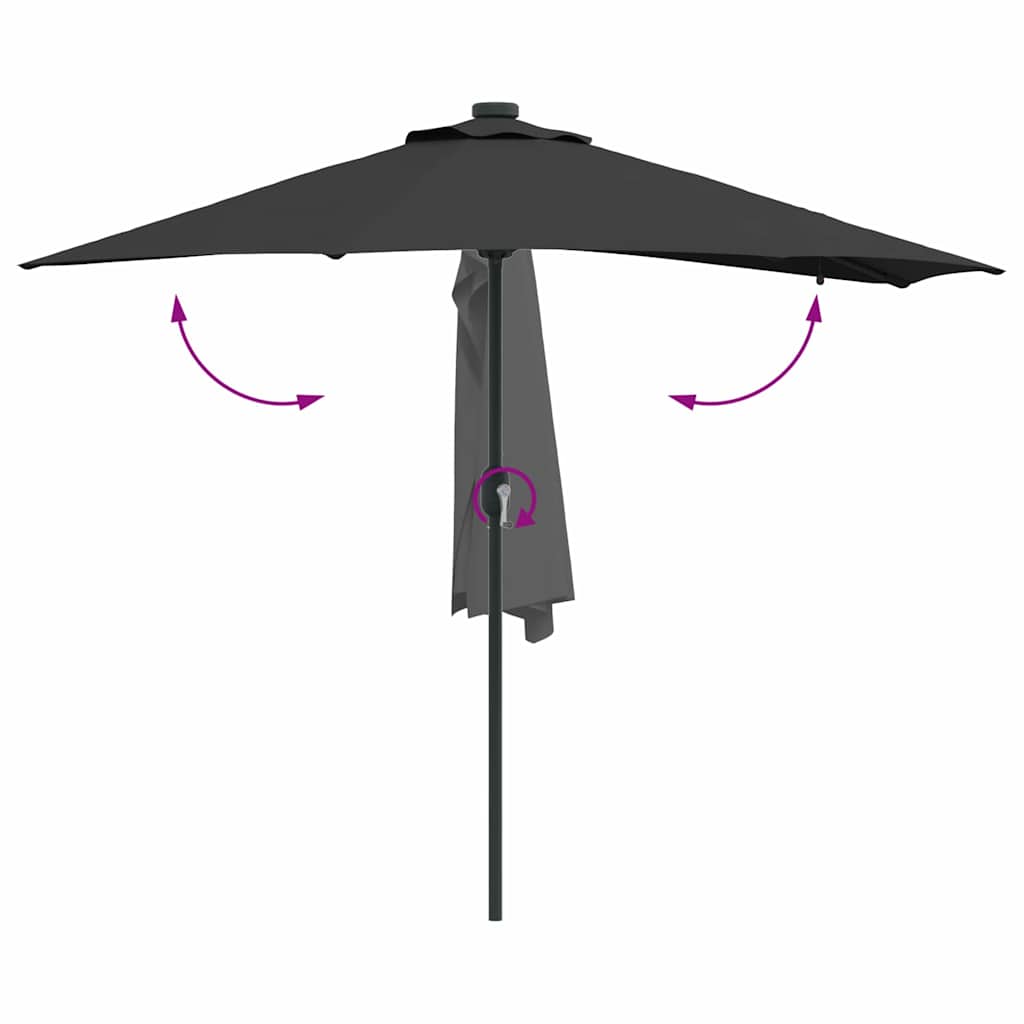8721158856159_wbg-fu_en_hd_1 vidaXL Garden Parasol Black 294 x 150 x 223 cm Fabric - Image 9