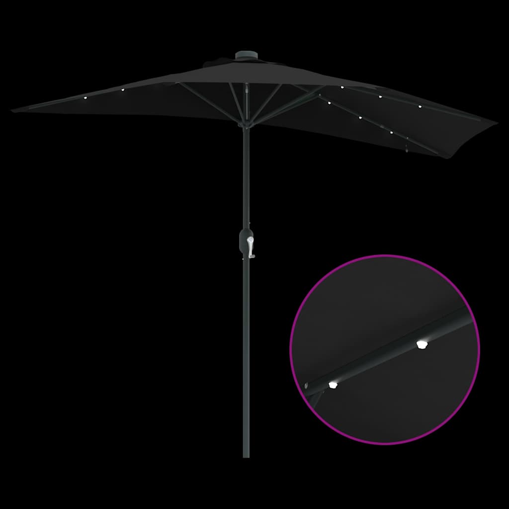 8721158856159_wbg-fu_en_hd_2 vidaXL Garden Parasol Black 294 x 150 x 223 cm Fabric - Image 10