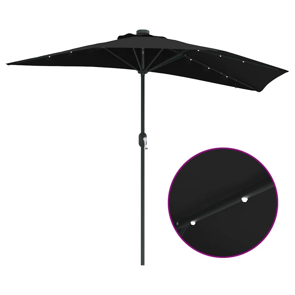 8721158856159_wbg-fu_en_hd_3 vidaXL Garden Parasol Black 294 x 150 x 223 cm Fabric - Image 11