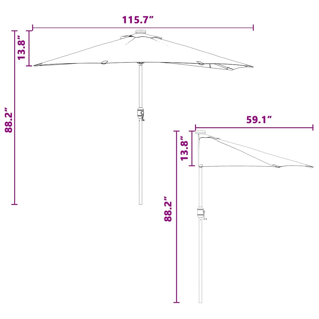 8721158856234_wbg-siz_en_hd_1 vidaXL Garden Parasol Black 294 x 150 x 224 cm Fabric - Image 13
