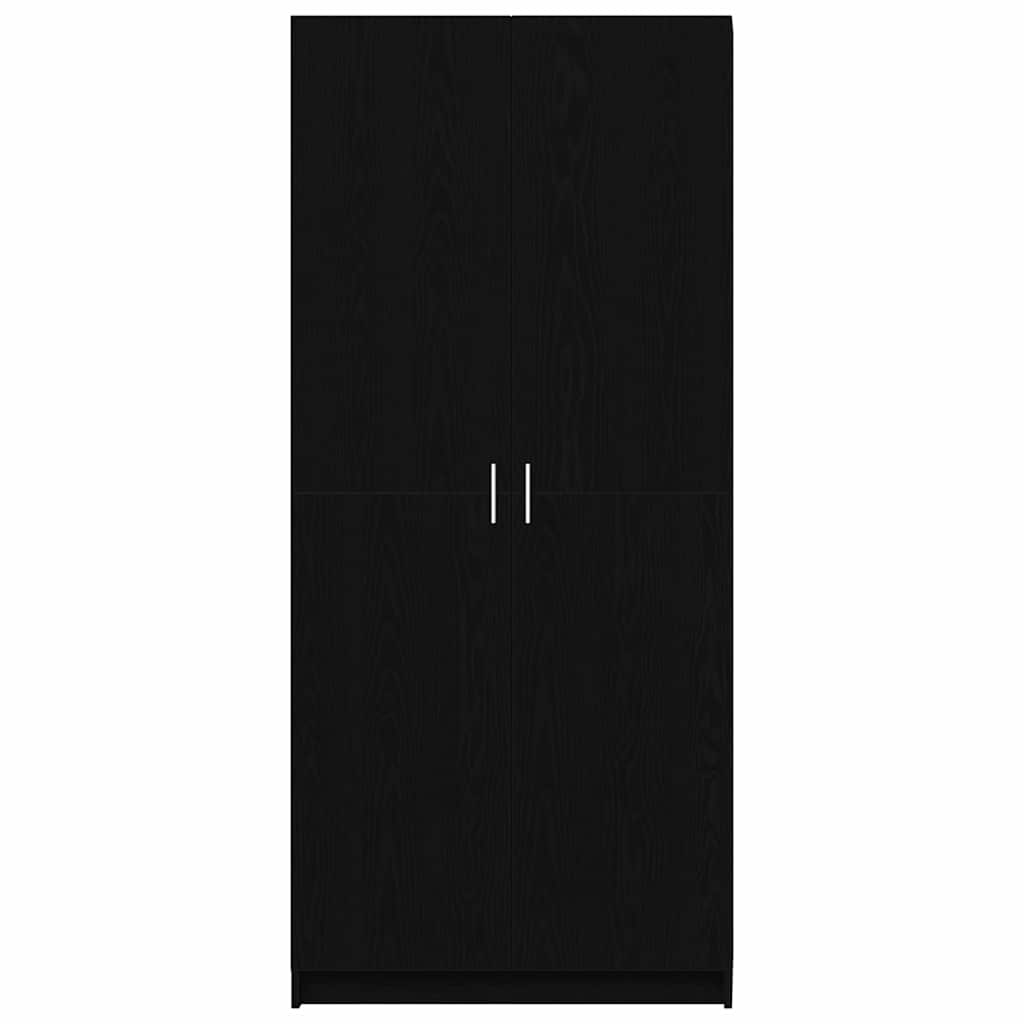 8721158860187_wbg-fr_en_hd_4 vidaXL Wardrobe with Storage Black 80 x 51 x 180 cm Engineered wood - Image 7
