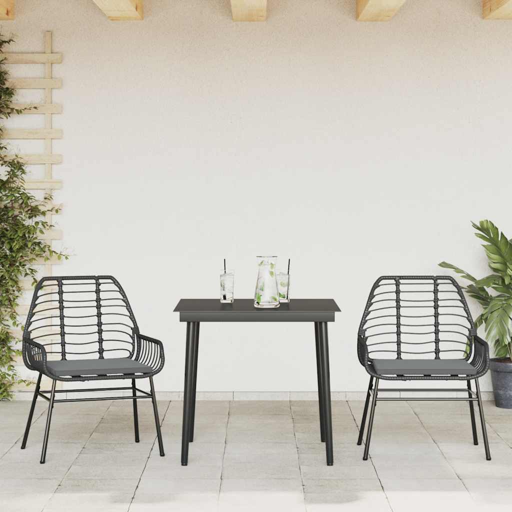 8721158865755_g_en_hd_1 vidaXL 3 Piece Garden Dining Set with Cushions Black Poly Rattan Glass - Image 3