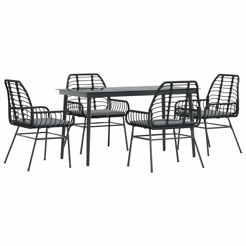 8721158865779_a_en_hd_1 vidaXL 5 Piece Garden Dining Set with Cushions Black Poly Rattan Glass - Image 2