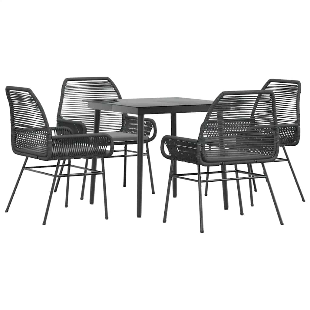 8721158865908_a_en_hd_1 vidaXL 5 Piece Garden Dining Set with Cushions Black Poly Rattan Glass - Image 2