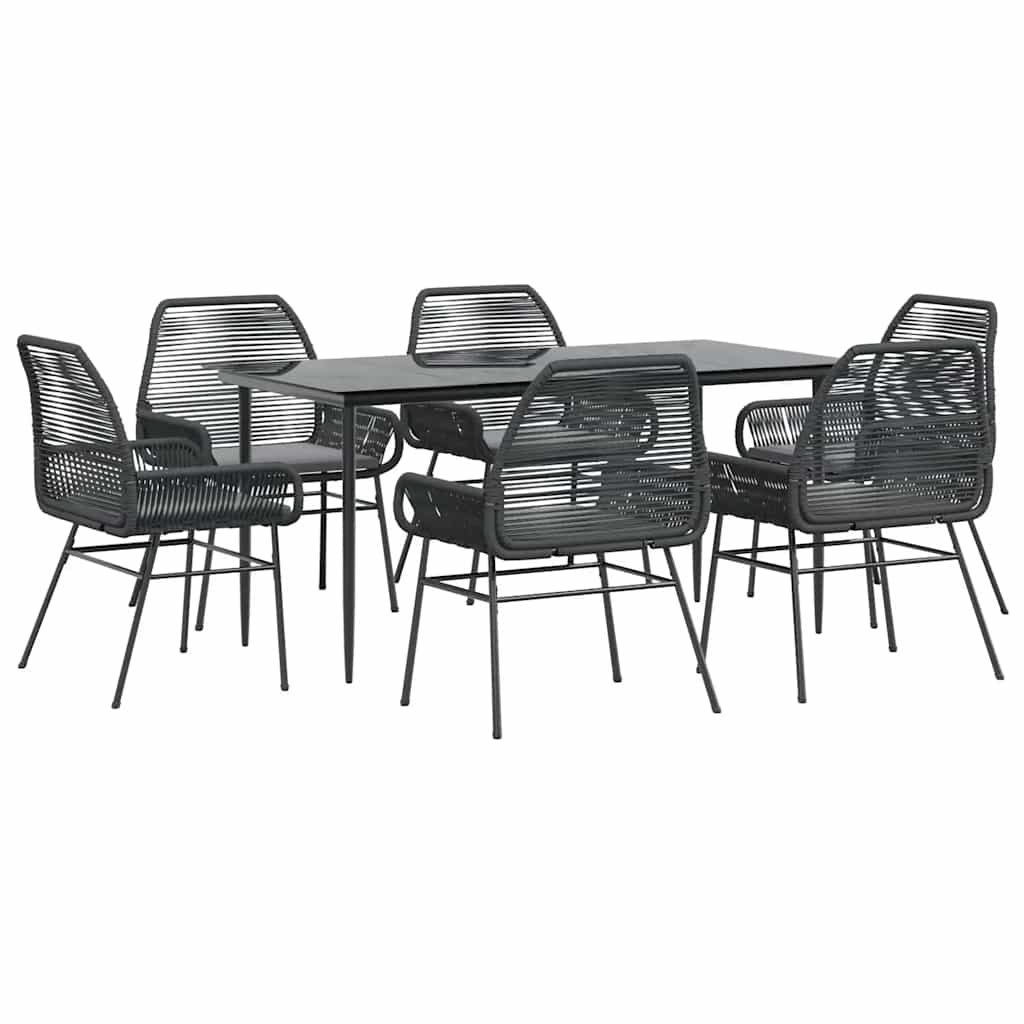 8721158865939_a_en_hd_1 vidaXL 7 Piece Garden Dining Set with Cushions Black Poly Rattan Glass - Image 2