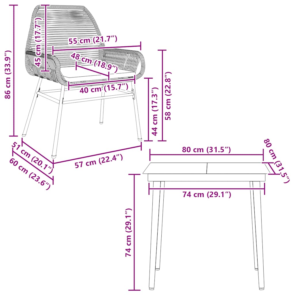 8721158865960_g_en_hd_8 vidaXL 3 Piece Garden Dining Set with Cushions Brown Poly Rattan Glass - Image 10