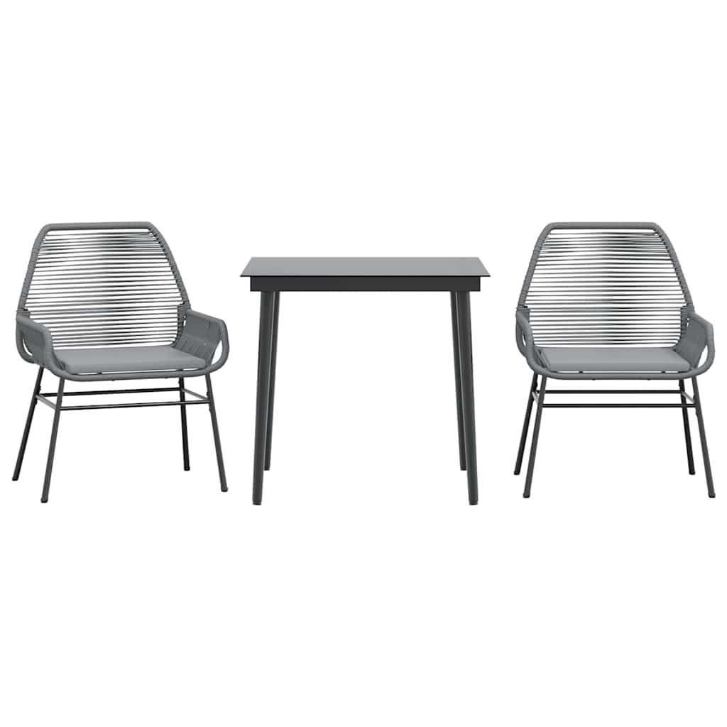 8721158866035_a_en_hd_1 vidaXL 3 Piece Garden Dining Set with Cushions Grey Poly Rattan Glass - Image 2