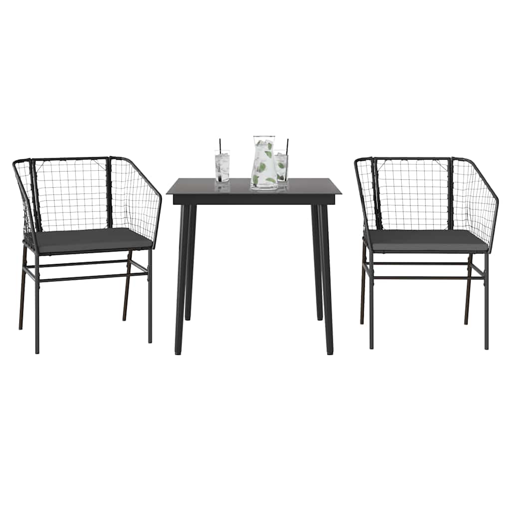 8721158866240_a_en_hd_1 vidaXL 3 Piece Garden Dining Set with Cushions Black Poly Rattan Glass - Image 2