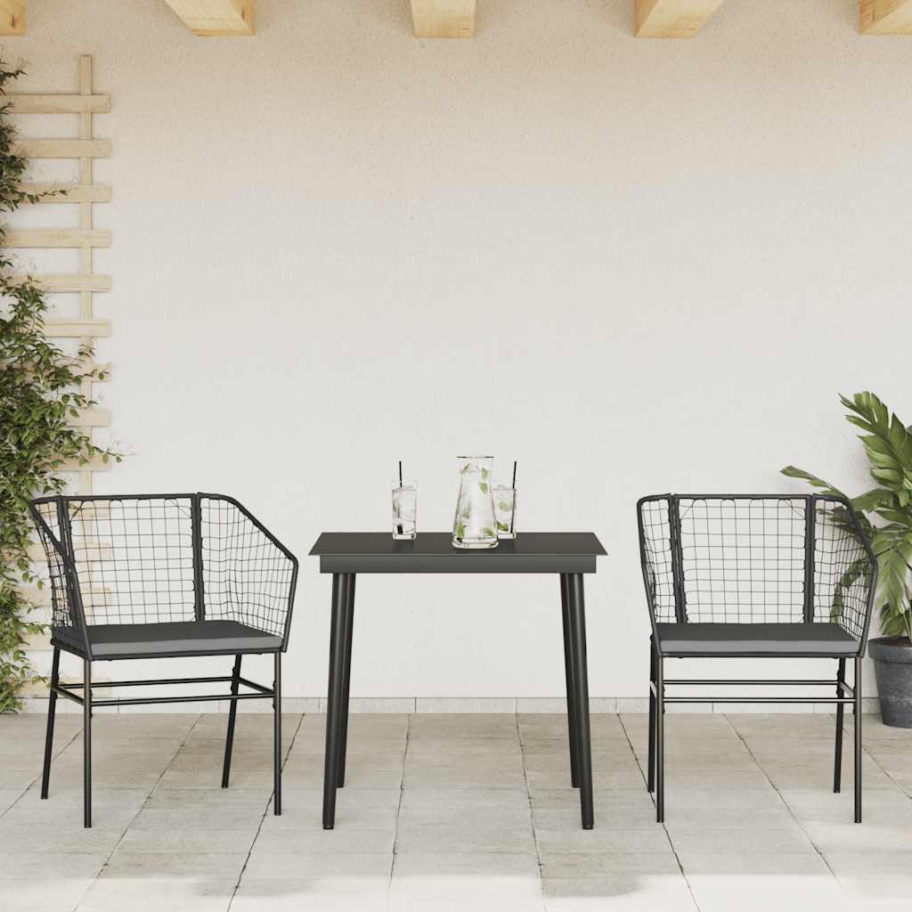8721158866240_g_en_hd_1 vidaXL 3 Piece Garden Dining Set with Cushions Black Poly Rattan Glass - Image 3