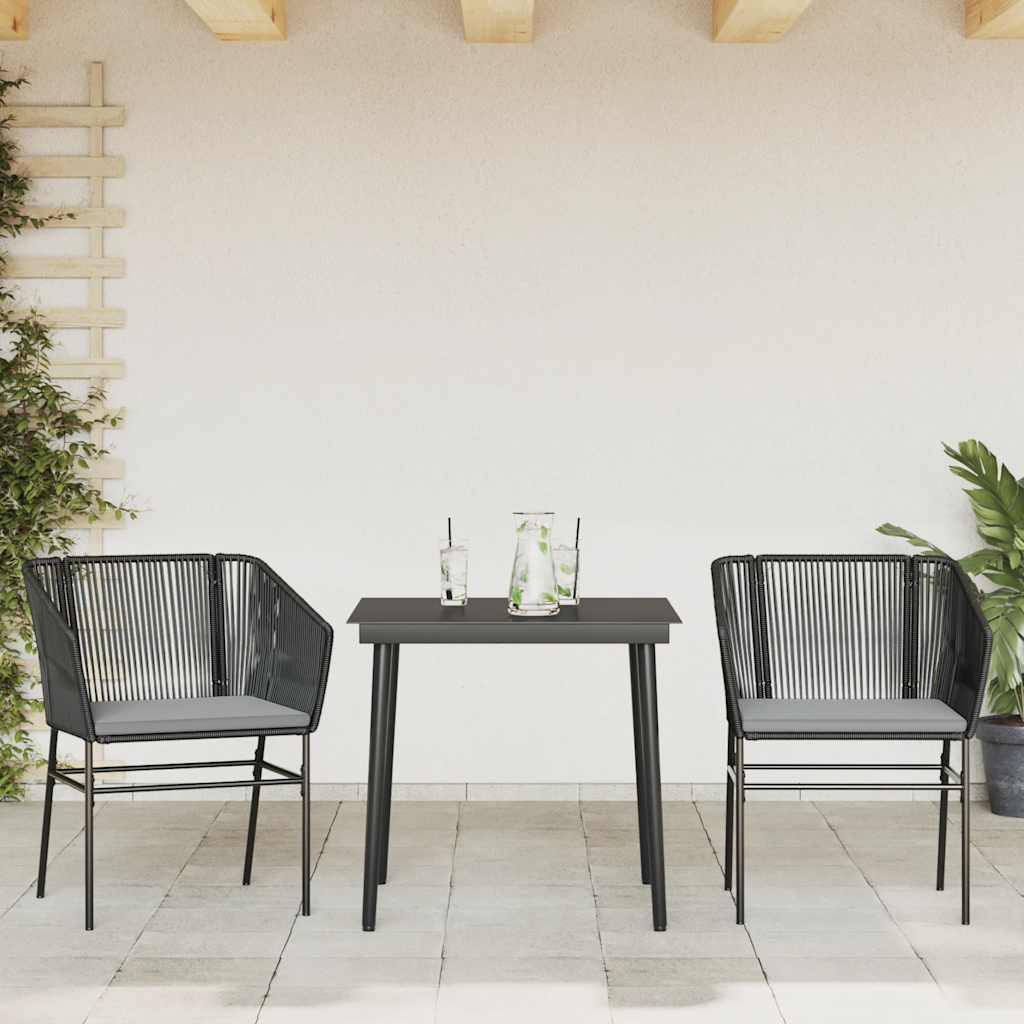 8721158866387_g_en_hd_1 vidaXL 3 Piece Garden Dining Set with Cushions Black Poly Rattan Glass - Image 3