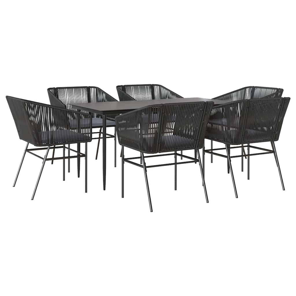 8721158866424_a_en_hd_1 vidaXL 7 Piece Garden Dining Set with Cushions Black Poly Rattan Glass - Image 2