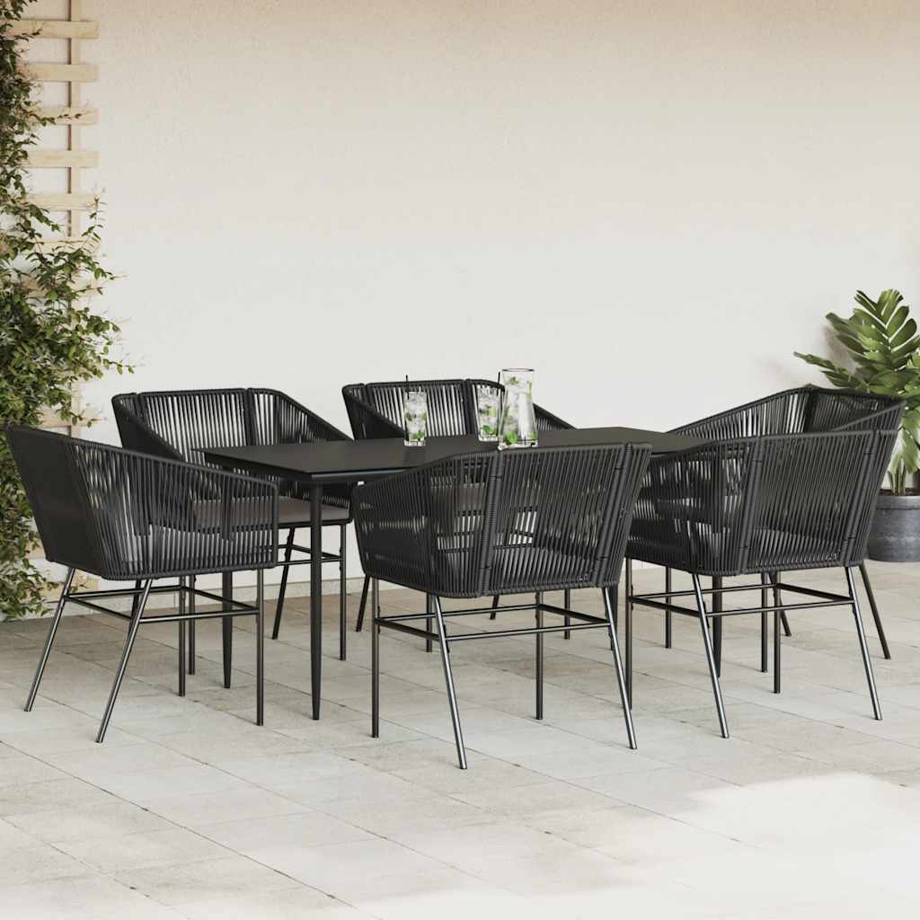 8721158866424_g_en_hd_1 vidaXL 7 Piece Garden Dining Set with Cushions Black Poly Rattan Glass - Image 3