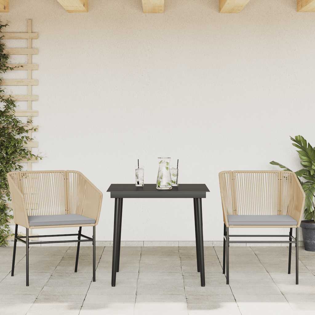 8721158866455_g_en_hd_1 vidaXL 3 Piece Garden Dining Set with Cushions Brown Poly Rattan Glass - Image 3