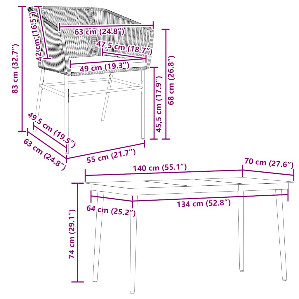 8721158866479_g_en_hd_8 vidaXL 5 Piece Garden Dining Set with Cushions Brown Poly Rattan Glass - Image 10
