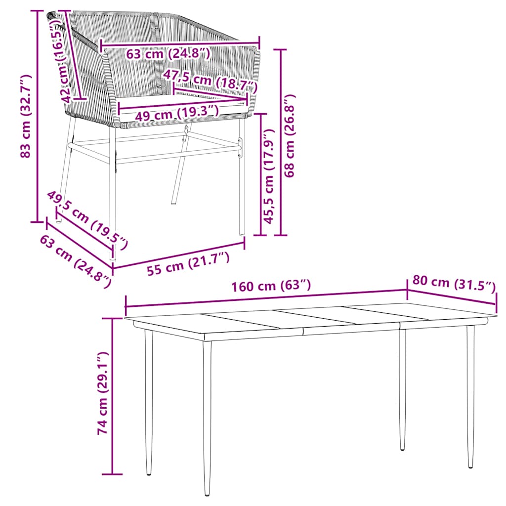 8721158866554_g_en_hd_8 vidaXL 5 Piece Garden Dining Set with Cushions Grey Poly Rattan Glass - Image 10