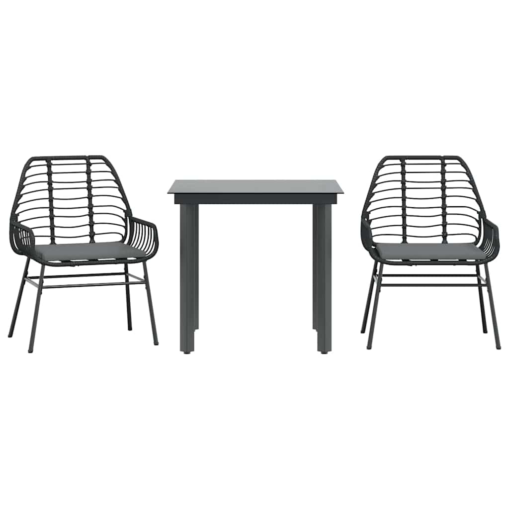 8721158866738_a_en_hd_1 vidaXL 3 Piece Garden Dining Set with Cushions Black Poly Rattan Glass - Image 2