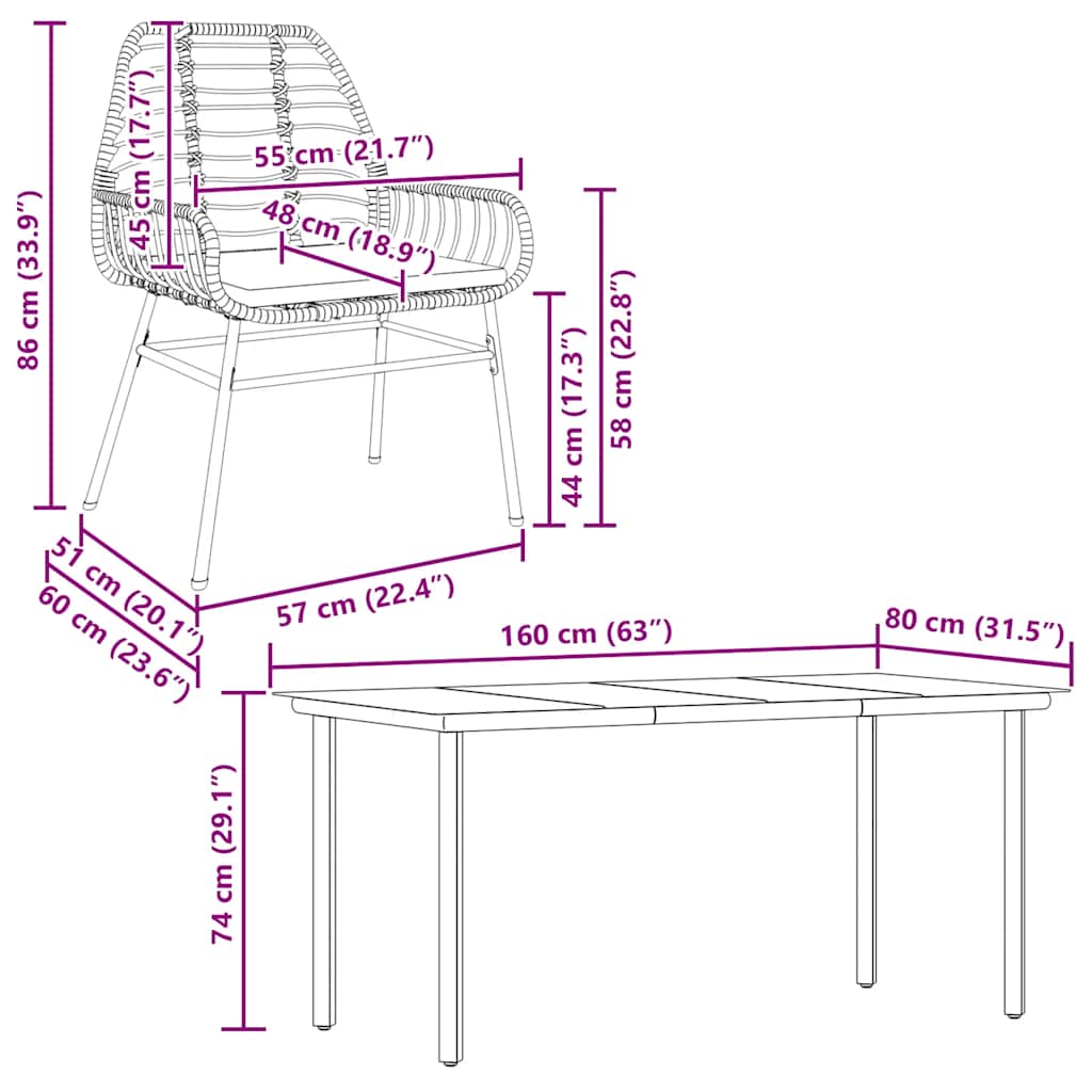 8721158866769_g_en_hd_8 vidaXL 5 Piece Garden Dining Set with Cushions Black Poly Rattan Glass - Image 10