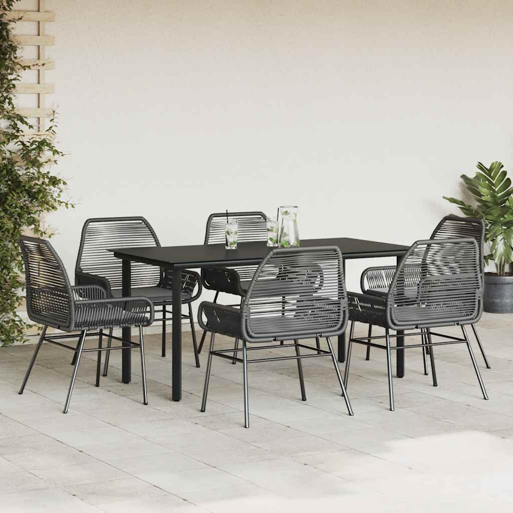 8721158866912_g_en_hd_1 vidaXL 7 Piece Garden Dining Set with Cushions Black Poly Rattan Glass - Image 3