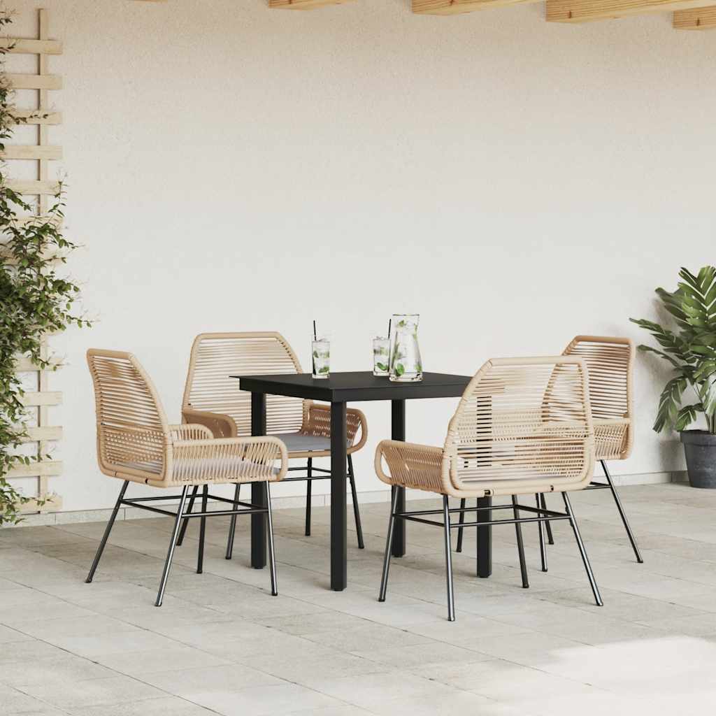 8721158866950_g_en_hd_1 vidaXL 5 Piece Garden Dining Set with Cushions Brown Poly Rattan Glass - Image 3