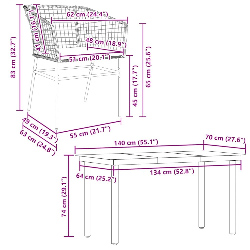 8721158867247_g_en_hd_8 vidaXL 5 Piece Garden Dining Set with Cushions Black Poly Rattan Glass - Image 10